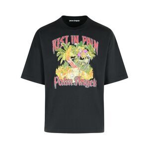 Palm Angels 'Rest In Palm' Black Cotton T-Shirt Men